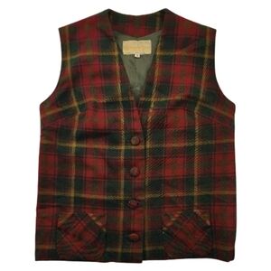 Highland Queen Vintage Wool Tartan Vest UK 10 Preppy Style 70s Layering Unisex